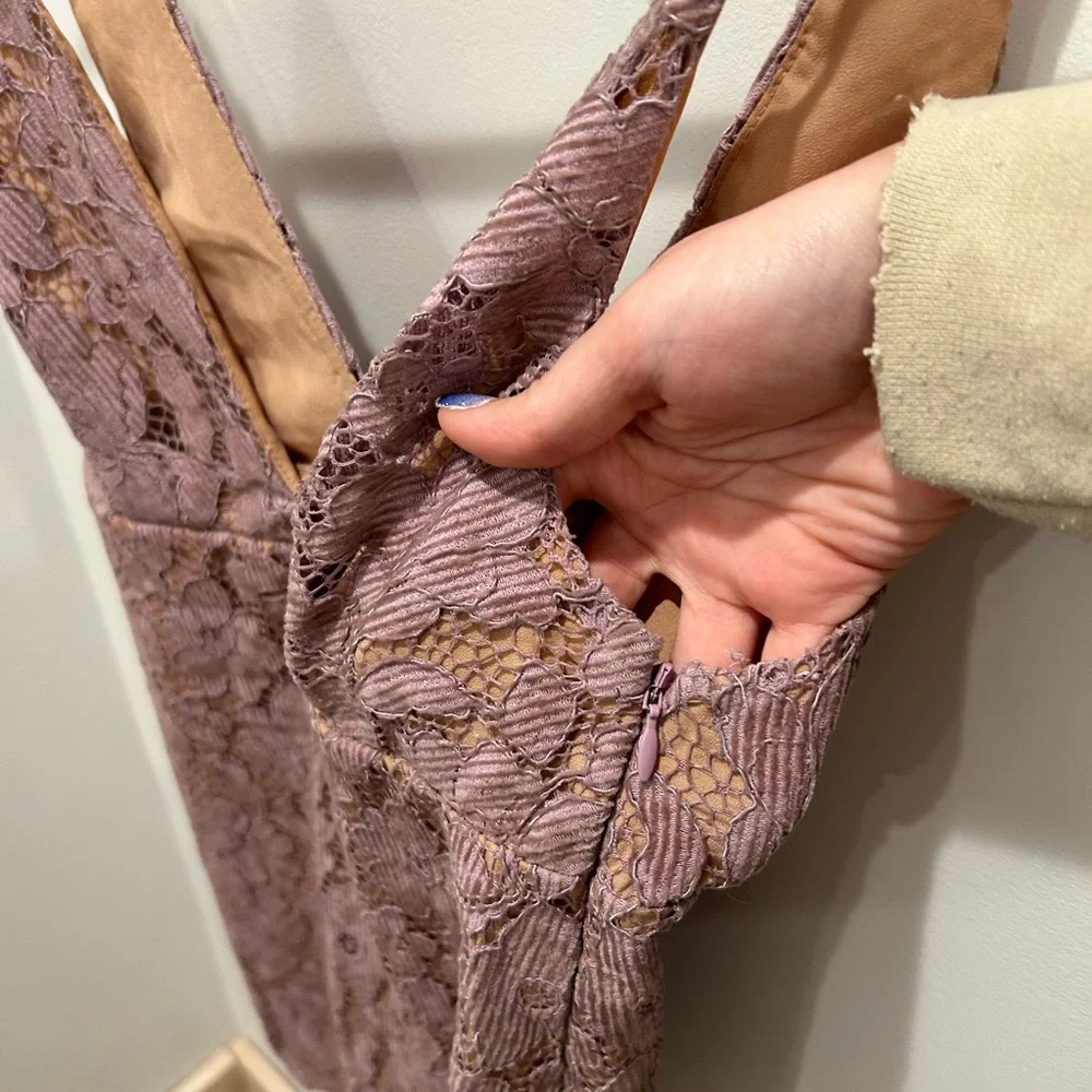 Free People Dangerous Love Lavender Lace Mini Dress Size 4 - Picture 4 of 8